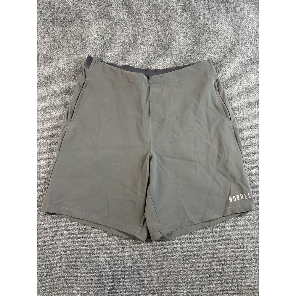 NOBULL Men's Gray Athletic Shorts Size XL Gym Workout Performance Strtch